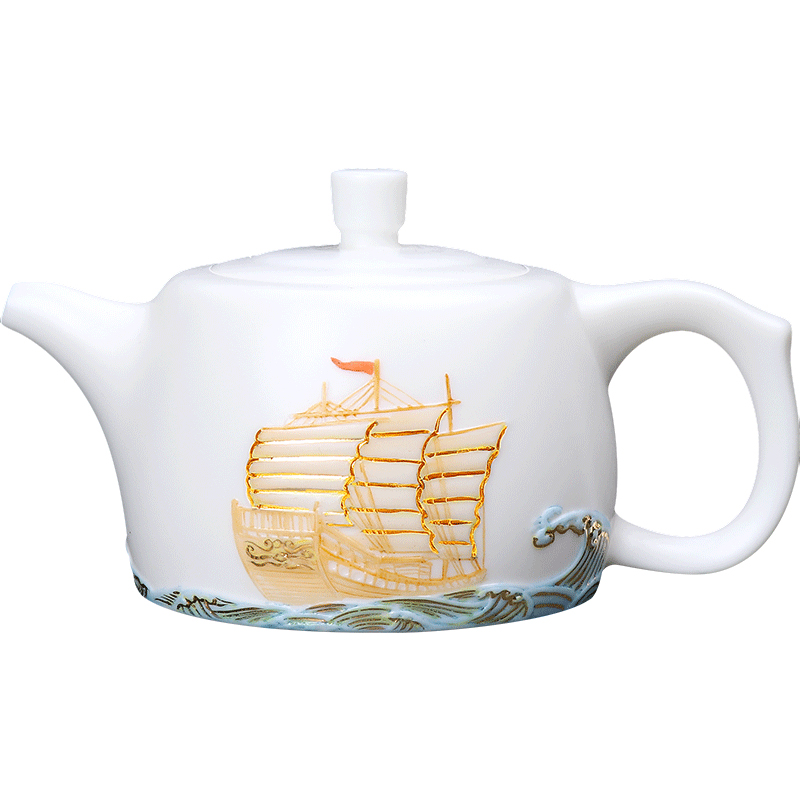 The Master artisan fairy DE - gen Chen dehua white porcelain teapot kung fu tea set with single pot of household ceramics filter teapot