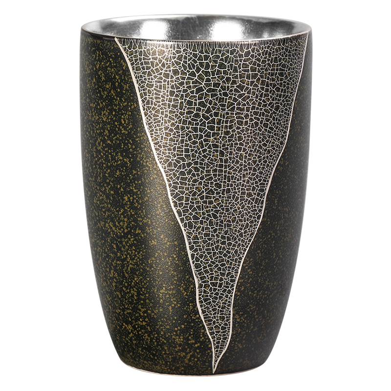 Dipping glaze coppering. As silver cup home Japanese kung fu tea set large capacity ceramic hot checking silver cups