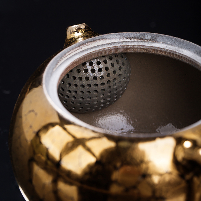 Artisan fairy Zeng Guangxu master gold oil droplets built one single pot of ceramic teapot Japanese kung fu tea set high - end teapot