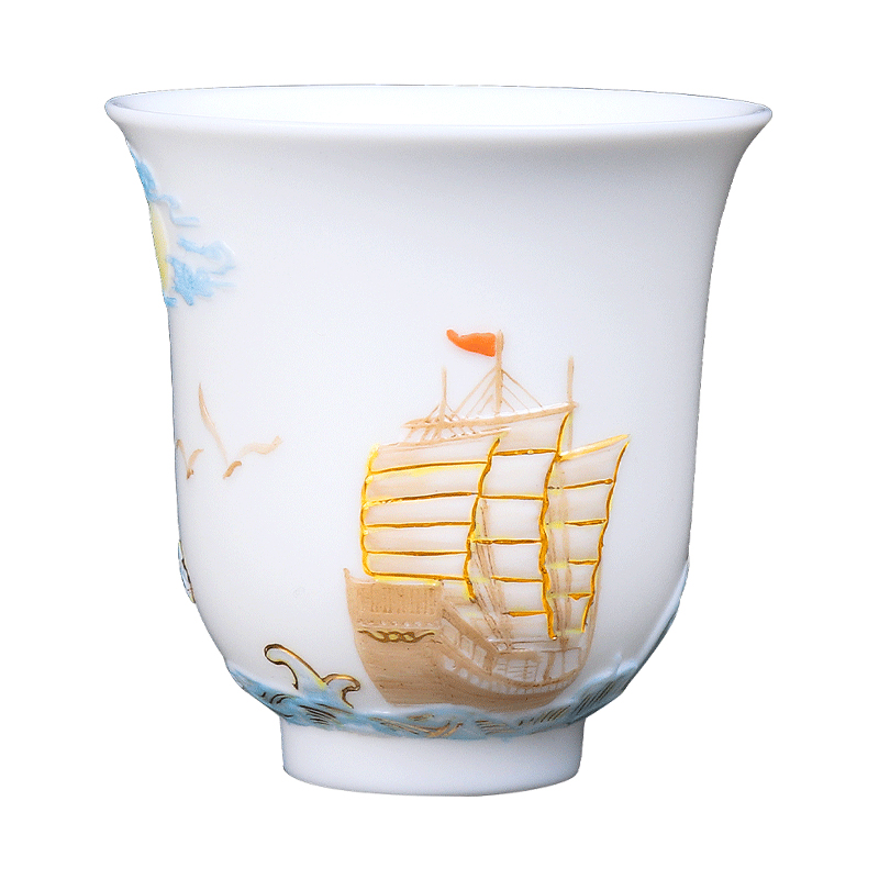 The Master artisan fairy DE - gen Chen dehua white porcelain masters cup of household ceramic checking kung fu tea set sample tea cup