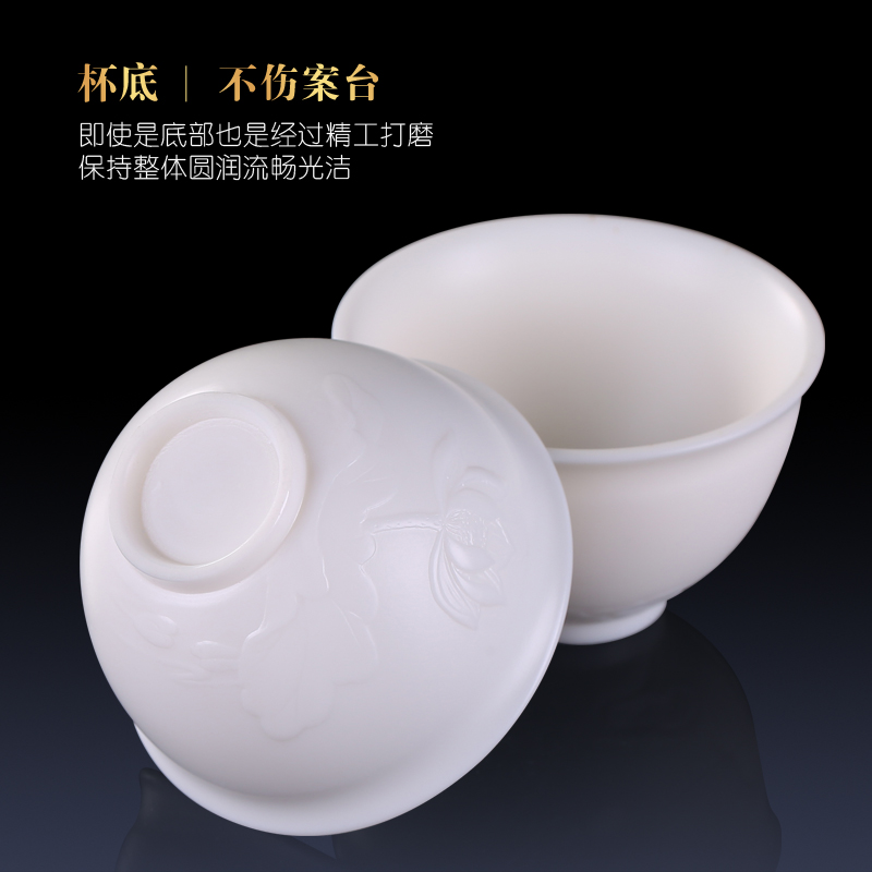 The Master artisan fairy dehua white porcelain tea set manually kung fu tea cups to suggest the sample tea cup masters cup single glass cup