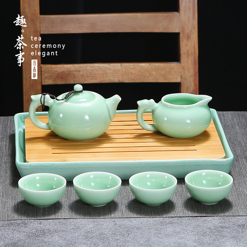 Longquan celadon pot of tea pot but small ceramic teapot side Chinese teapot tea kungfu filtering household