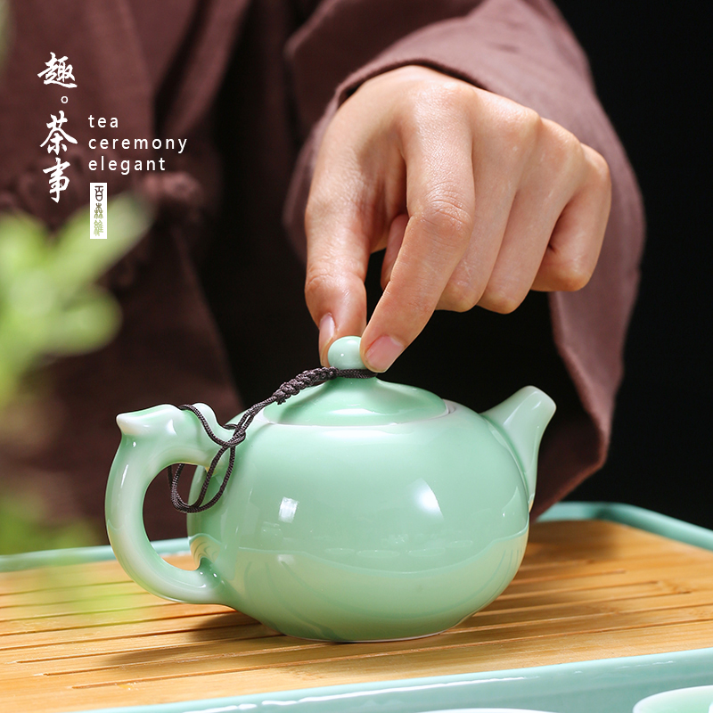 Longquan celadon pot of tea pot but small ceramic teapot side Chinese teapot tea kungfu filtering household
