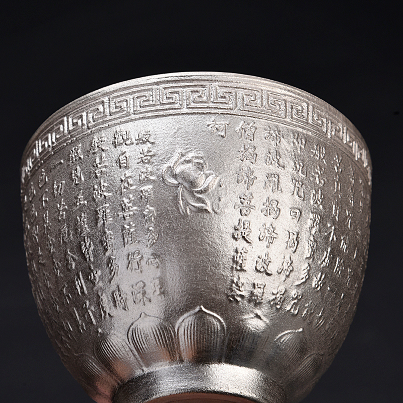 Ancient up built light heart Jin Liu silver tea light cup oil droplets tire iron temmoku bowl master cup single CPU ceramic jianyang