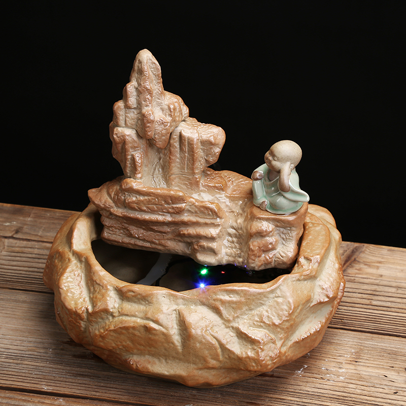 Furnishing articles spoil the young monk desktop zen tea water exchanger with the ceramics decoration of Chinese style tea water indoor household