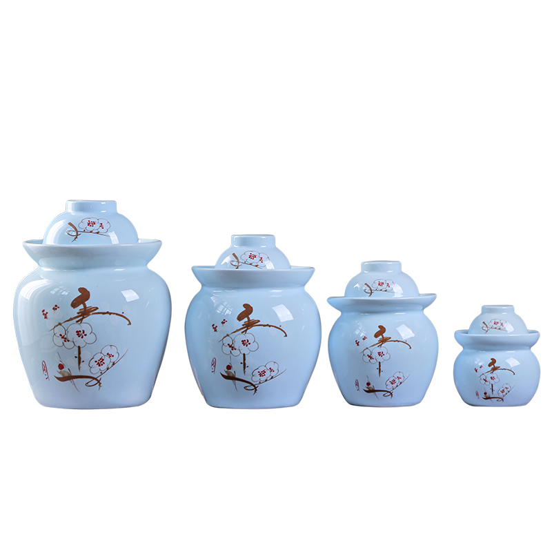 The Pickle jar jingdezhen ceramic household small pickled pickles pickles seal storage tank sealing Pickle jar