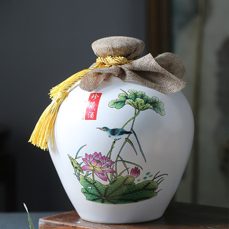 Jingdezhen 1 catty 2 jins 3 jins domestic ceramic wine bottle is empty wine bottles of 5 jins of 10 jins jar jar sealing