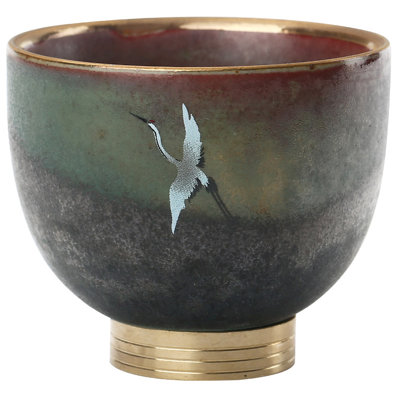 A Live chicken renewal in the series of wild stock or floating clouds, ceramic copper sample tea cup bottom masters cup kung fu tea cups ocean 's coarse pottery cup