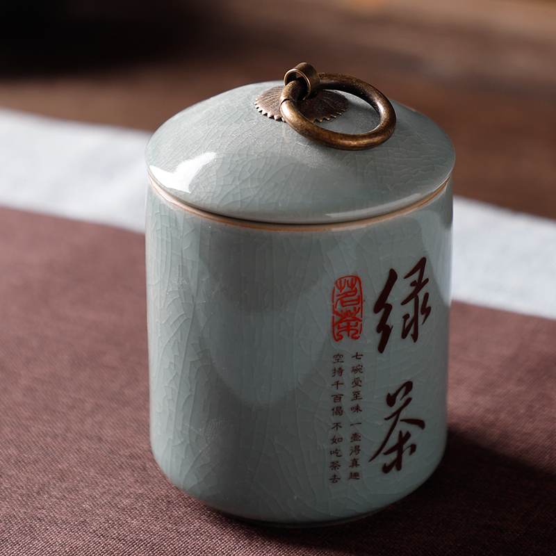 Household caddy fixings suit small storage tank pu - erh tea storage POTS brother ceramic up with sealed as cans travel small tea warehouse