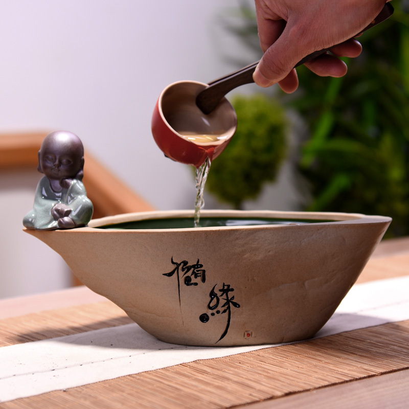 Restoring ancient ways of household coarse ceramic tea wash to wash to use handwritten cup cup pot elder brother up kung fu tea tea accessories