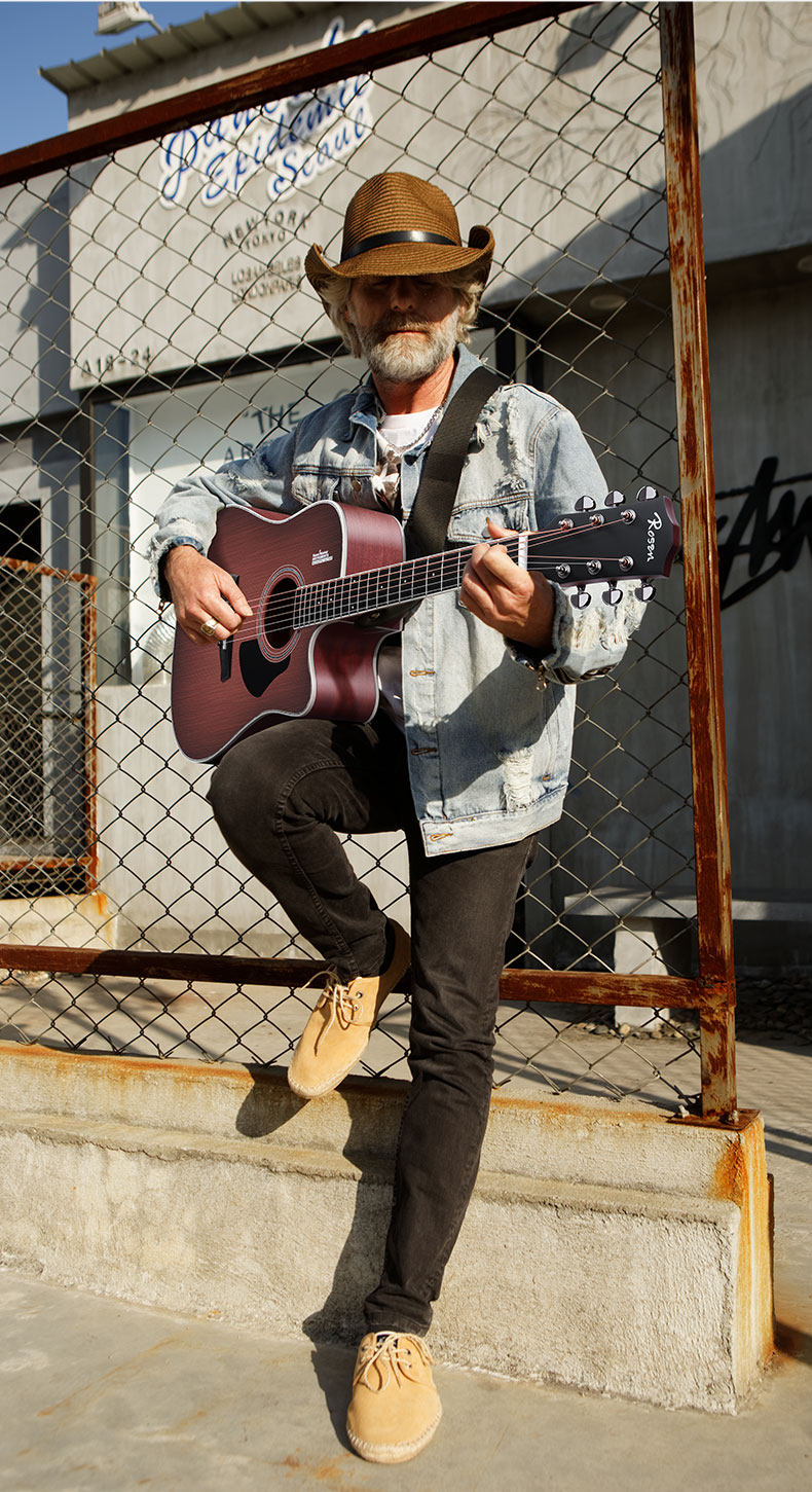 卢森g13单板吉他民谣入门新手初学者男生女生专用41寸面单木吉它