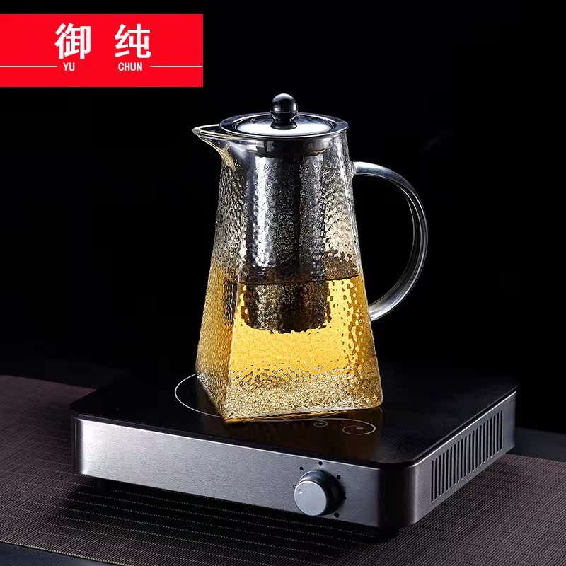 Royal pure hammer thickening heat - resistant glass teapot large steel tank filter cooking pot flower pot of cold water