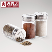 Fire Shepherd barbecue glass seasoning bottle seasoning bottle seasoning box seasoning tank stainless steel 304 bottle cap