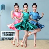 Autumn new childrens Latin dance Test costumes girls dance in the long sleeve practice clothing standard competition regulations
