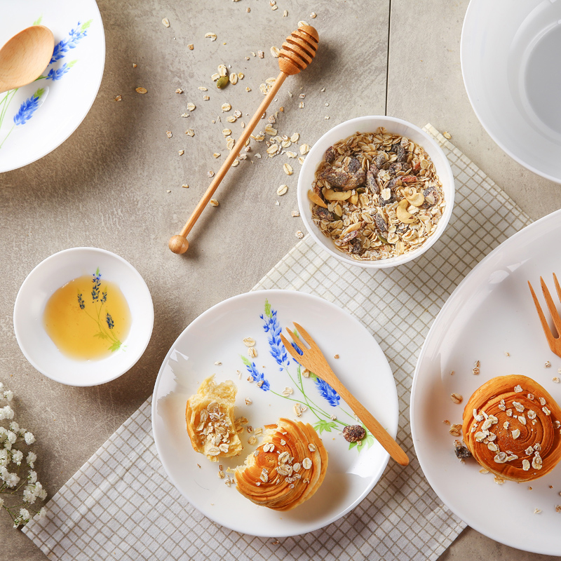 双11预告 Luminarc 乐美雅 塞纳蓝微风 白玉钢化玻璃餐具套装 10件套 天猫优惠券折后￥49包邮（￥69-20）