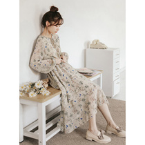 2020 new super fairy forest department bellflower first love French niche floral dress sub-summer long dress fairy ankle