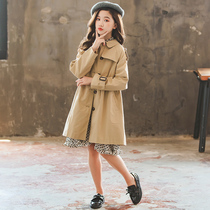 Girls wind clothes spring autumn 2022 new wave CUHK Scout jacket mid-length girl Spring dress blouses foreign air