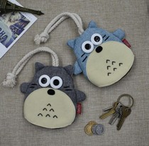 Key bag zipped Han version Canvas Cartoon Multifunction Small Moving Things Zero Money Bag Handmade Cloth Art 100 Hitch Mini Cute