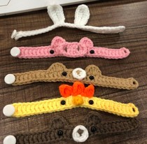 Wool Weaving Rabbit Ear Bracelet Chicken Piggy Frog Bear Bracelet Crochet Pin Same Material Package diy Finished Product