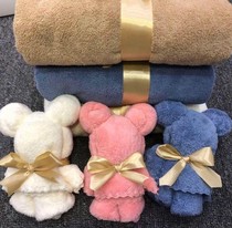 Bear towel accompanied by hand gift bath towel set adult men women and children more thickened than cotton absorbent quick drying household