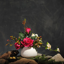 Rose fake flower Chinese simulation flower pear flower arrangement set floral living room silk flower decoration flower artificial flower