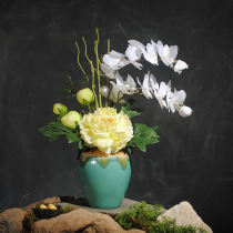 Simulation flower Phalaenopsis fake flower peony new Chinese style home decoration flower living room silk porch flower porch decoration