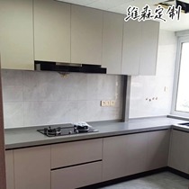 Shanghai overall cabinet customization Imported Aige board PET door panel customization modern minimalist kitchen quartz stone customization