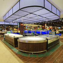 Supermarket display cabinet Supermarket seafood display table Chilled table Fresh seafood display rack Longshida shelf