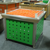 Shopping mall supermarket fruit and vegetable fresh goods rack Stainless steel fruit and vegetable multi-function fruit and vegetable Nakajima heap head display shelf