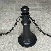 Community chain column Scenic cast iron railing Square River iron rope chain Tapered cast iron railing column