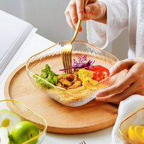 Nordic style ins tableware Phnom Penh cold grain glass square bowl Creative fruit salad bowl Birds nest taro ball dessert bowl