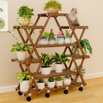 Solid wood fleshy flower rack Living room special clearance green dill flower pot rack Balcony indoor floor-to-ceiling multi-layer shelf