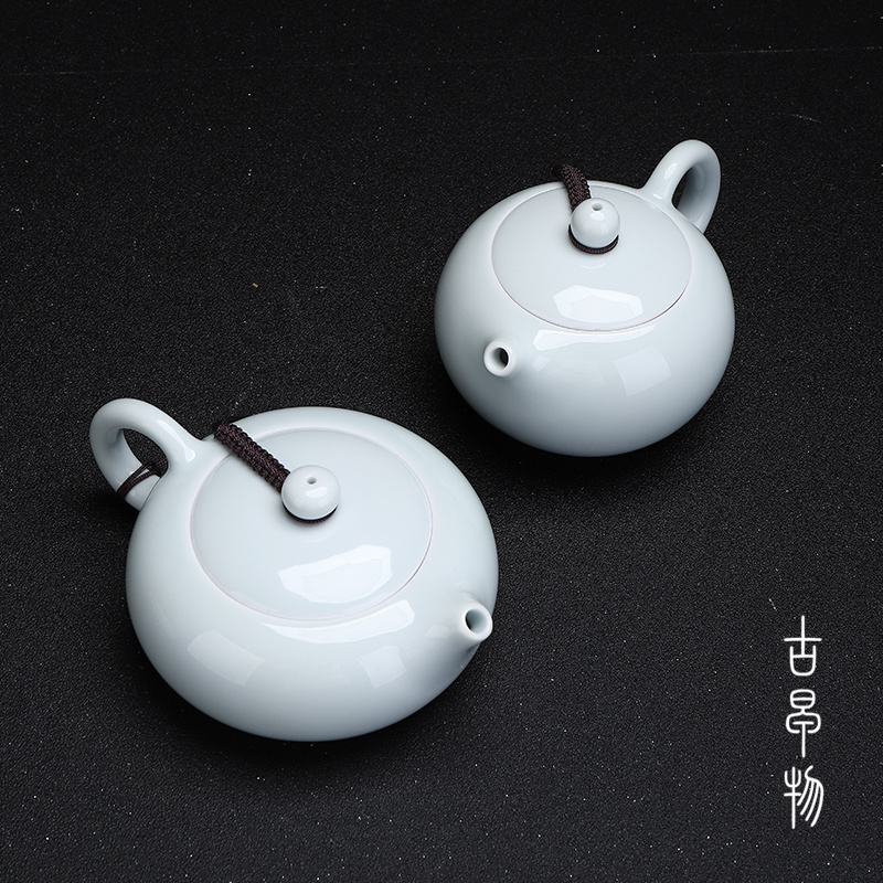 Shadow celadon pot pure manual xi shi tea single pot of contracted and I ceramic kung fu tea tea fullness