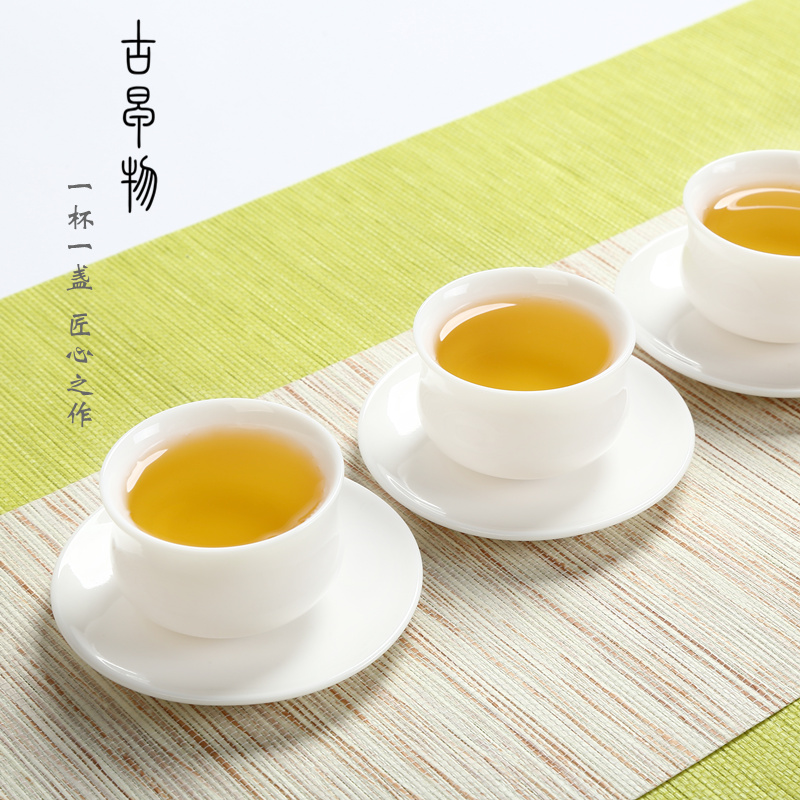 Dehua white porcelain sample tea cup checking ceramic Gao Yubai personal single CPU kung fu tea pu - erh tea master small bowl