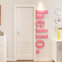 Net celebrity Bedroom layout ins decoration 3D three-dimensional dormitory girl heart room door English alphabet wall sticker painting