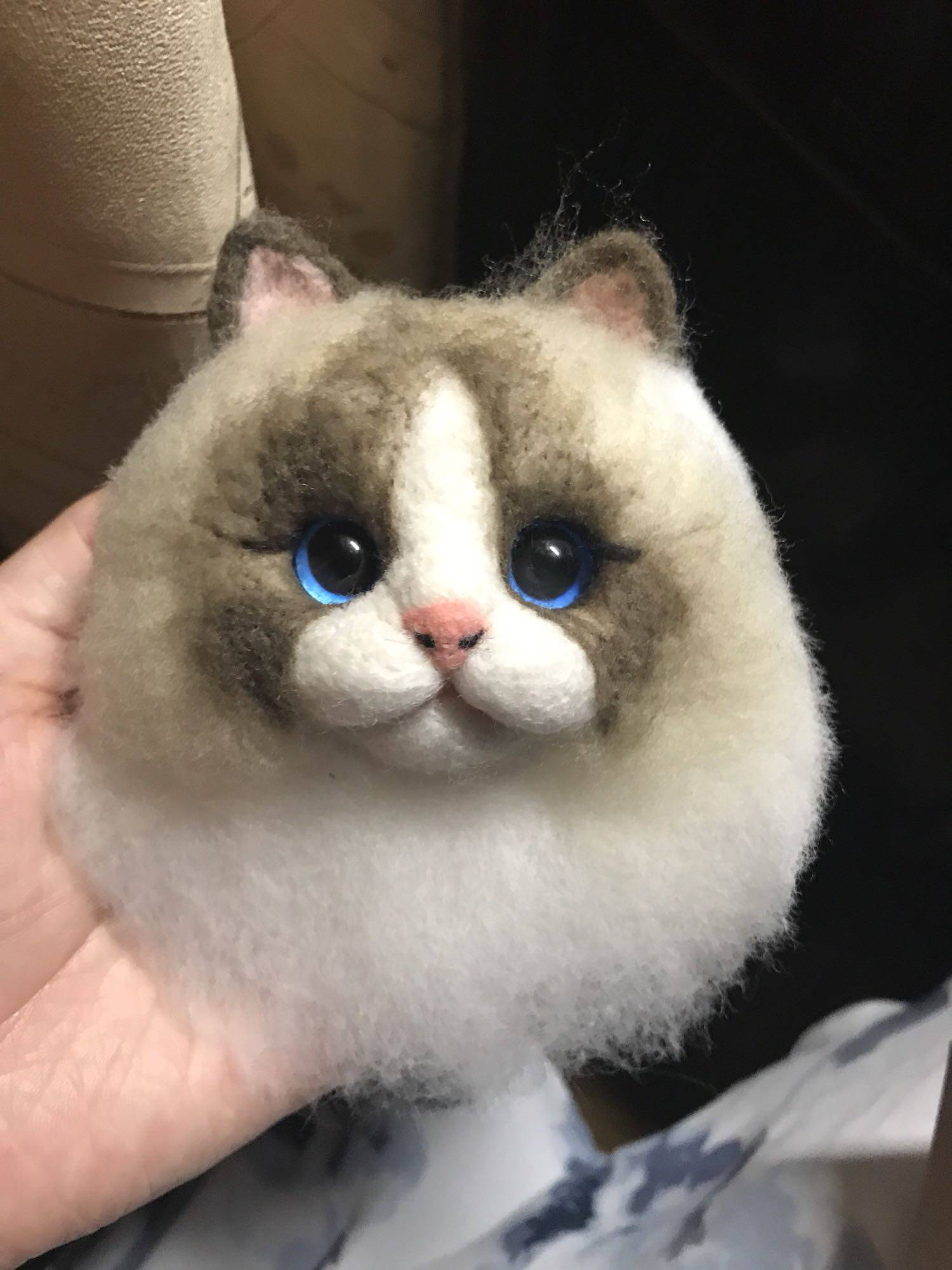 布偶猫包挂羊毛毡手工照片定制长毛毛布偶猫咪钥匙扣胸针车挂定制