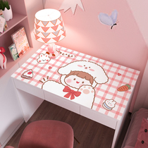 Cute Teenage Girl Hearts Computer Desk Cushion Waterproof Oil Free Wash Home Student Dorm Room Desk Mat Dresser Leather Cushion
