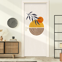 Bedroom door sticker Nordic light extravagant pattern Ugly Wooden Door Old Door Renovated self-adhesive wallpaper waterproof and moisture-proof