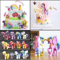 Bake decoration pony full set 12 toys mini model cake decoration unicorn cake dessert table decoration