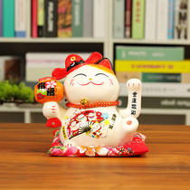 Hongqi Lucky cat shaking hands ornaments Opening creative gifts Home shop office gifts Lucky cat ornaments