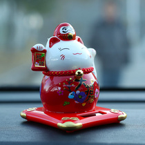 Ceramic lucky cat decoration Office decoration creative solar living room car automatic shaking hand craft gift small