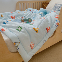 Pure cotton soft waxy organic double yarn cartoon quilt thin air-conditioned summer quilt baby childrens summer cotton summer cool quilt