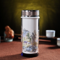 Brand Jingdezhen Ceramic Ceramics Insulated Tea Cup Discoloration Luminous portable large capacity with the hand office cup double layer