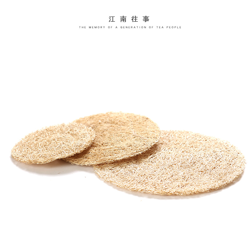 Jiangnan past natural loofah mat a pot of kung fu tea cup mat towel gourd tea accessories insulation pad