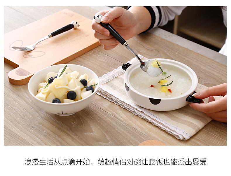 Use of household express suit tableware creative cartoon young girl heart individual move students Bowl with cover ceramic Bowl for dinner