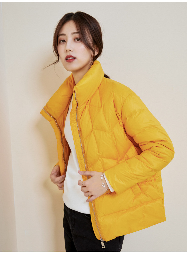 女装 羽绒服 逸阳冬季新款黑色中长款羽绒服女小个子爆款轻薄短款亮面