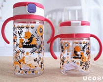 Richell Lichel Childrens Leakproof Water Cup Suction Cup Baby Drinking Cup Portable with Handle