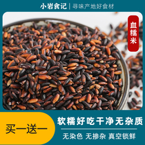 Blood glutinous rice farmers self-produced black glutinous rice new sticky glutinous rice purple glutinous rice black glutinous rice porridge raw materials 500g