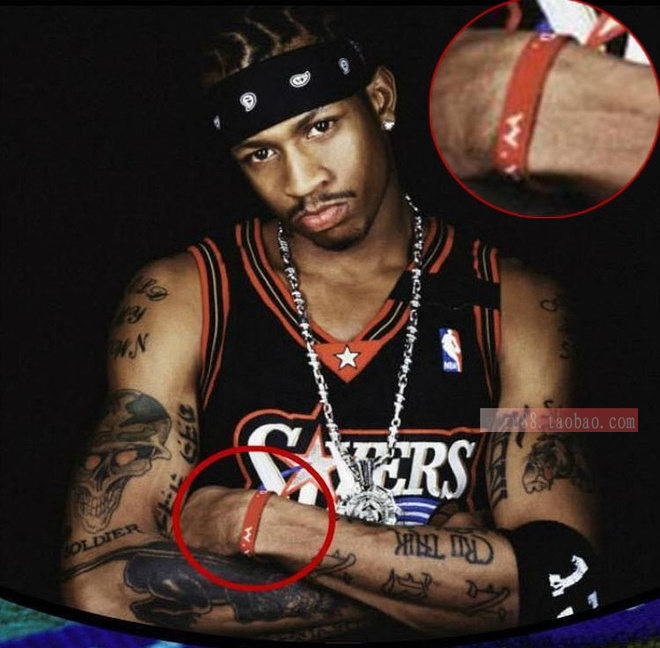 艾弗森wwjd信仰硅胶运动手腕带篮球手环男士 韩版简约橡胶饰品