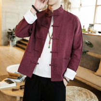 Chinese style improved Tang suit Chinese style mens clothing Chinese style mens retro costume